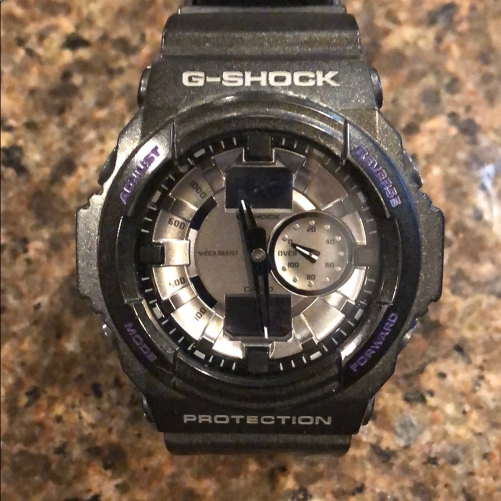 Silver and purple G-Shock in good condition.